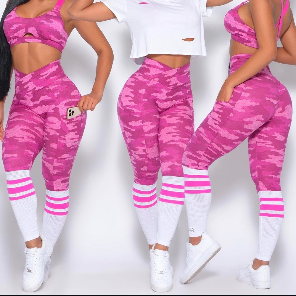 Bombshell Sportswear contour sock leggings pink
